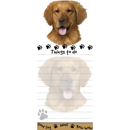 Golden Ret Diecut Notepad