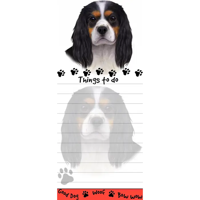 Tricolor Cav King Charles Diecut Notepad
