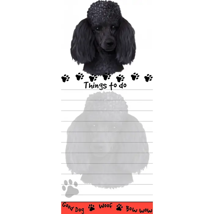 Black Poodle DIECUT Notepad