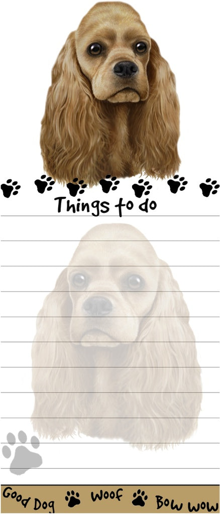Buff Cocker Spaniel Diecut Notepad