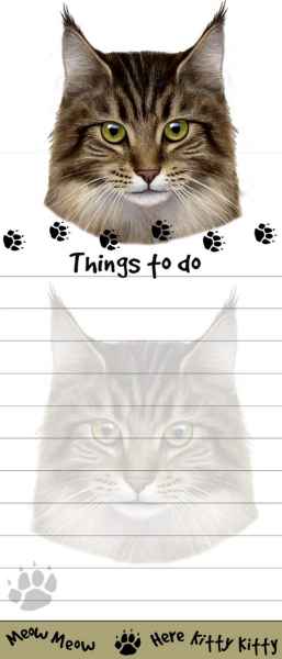 Maine Coon Cat Diecut Notepad