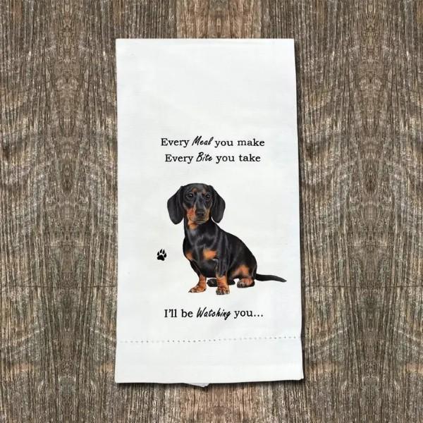 BLACK DACHSHUND EVERY BITE TOWEL