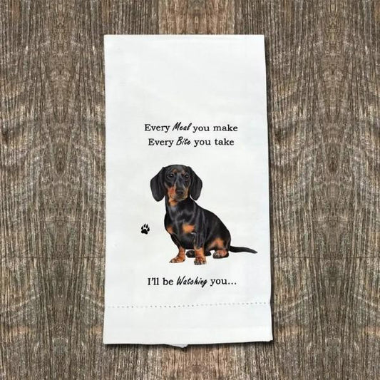 BLACK DACHSHUND EVERY BITE TOWEL