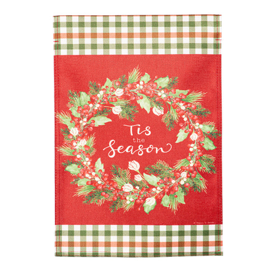 Tis the Season Burlap Garden Flag