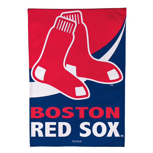 Burlap Red Sox Garden Flag