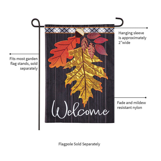 WLECOME AUTUMN LEAVES GARDEN FLAG