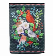 Winter Bird Friends Lustre GARDEN FLAG