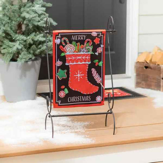 MERRY CHRISTMAS STOCKING GARDEN FLAG
