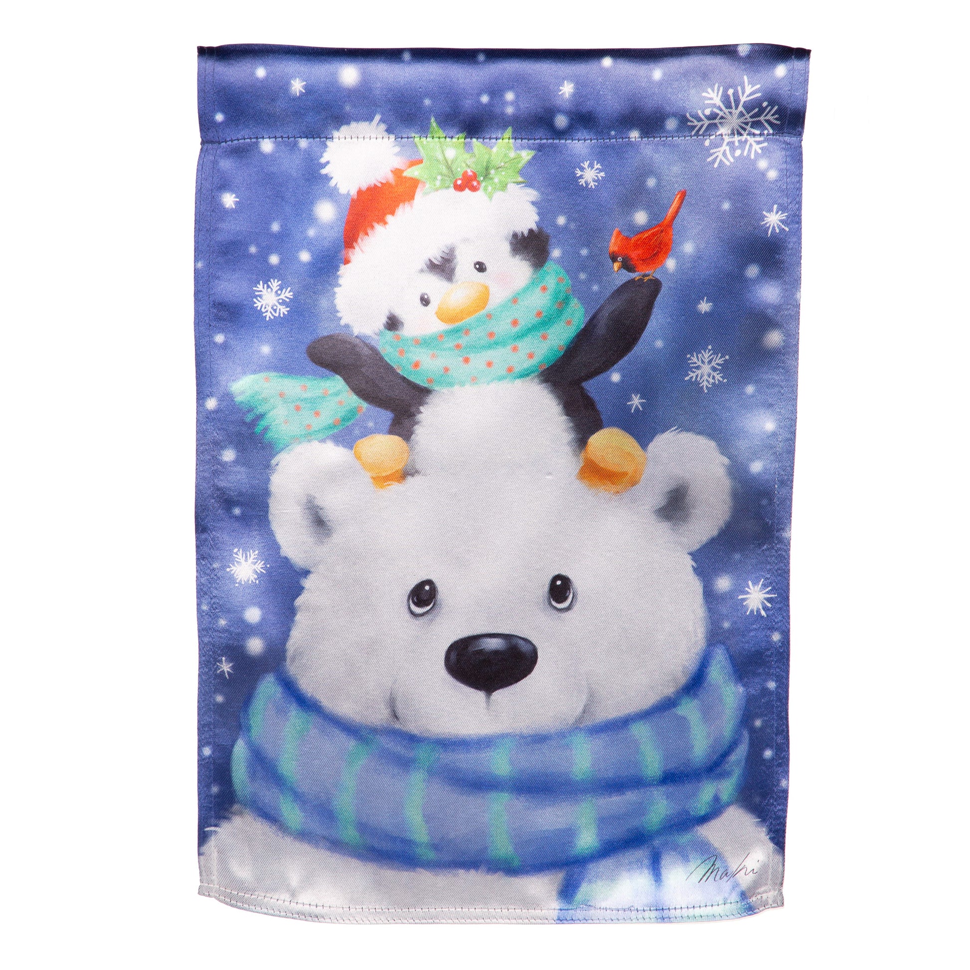 PLOAR BEAR AND FRIENDS GARDEN FLAG