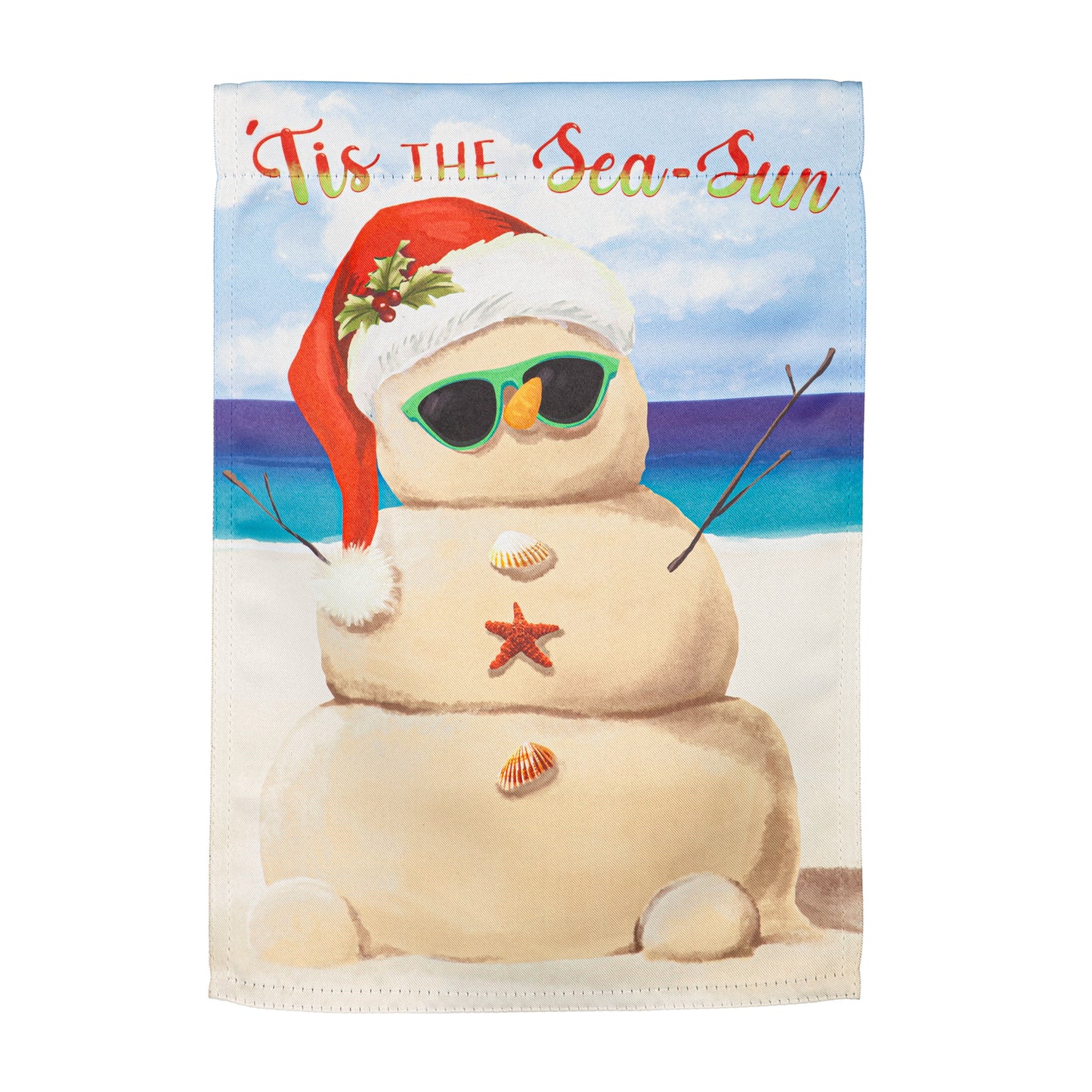 Sand Snowman GARDEN FLAG