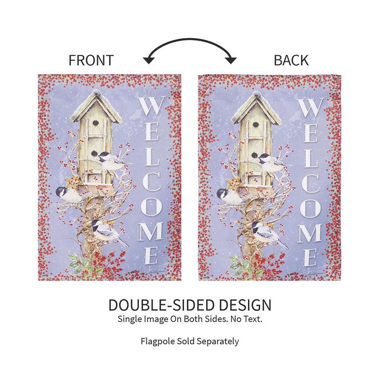 Chickadee Welcome Garden Flag