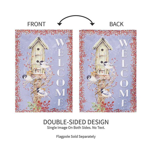 Chickadee Welcome Garden Flag