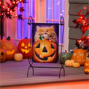 CAT JACK O LANTERN GARDEN FLAG