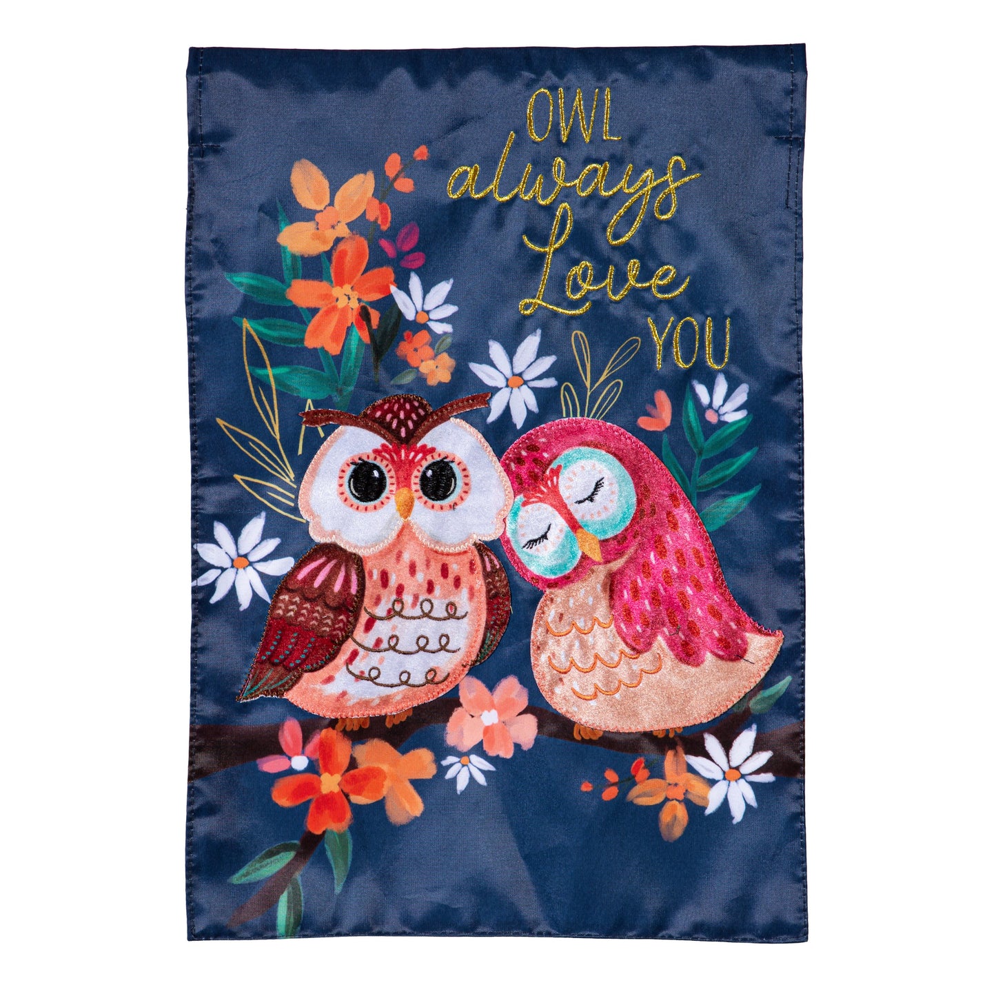 OWL ALWAYS LOVE YOU APPLIQUE FLAG
