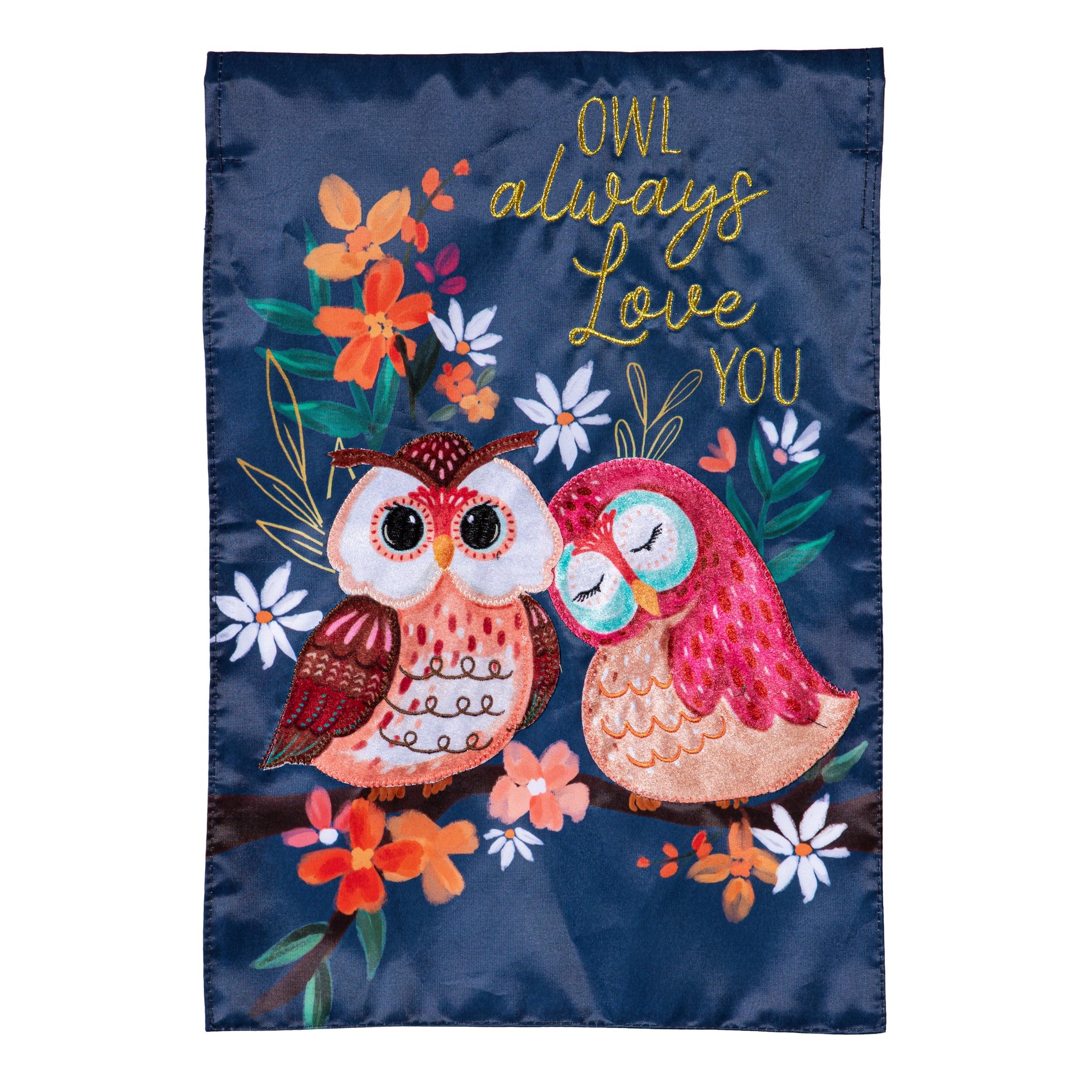 OWL ALWAYS LOVE YOU APPLIQUE FLAG