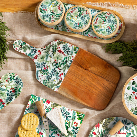 FESTIVE FOLIAGE WOOD CUTTING BOARD