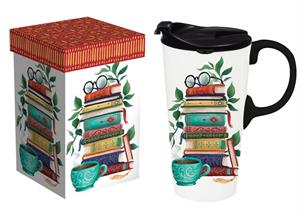 BOOKS TRAVEL MUG W/BOX