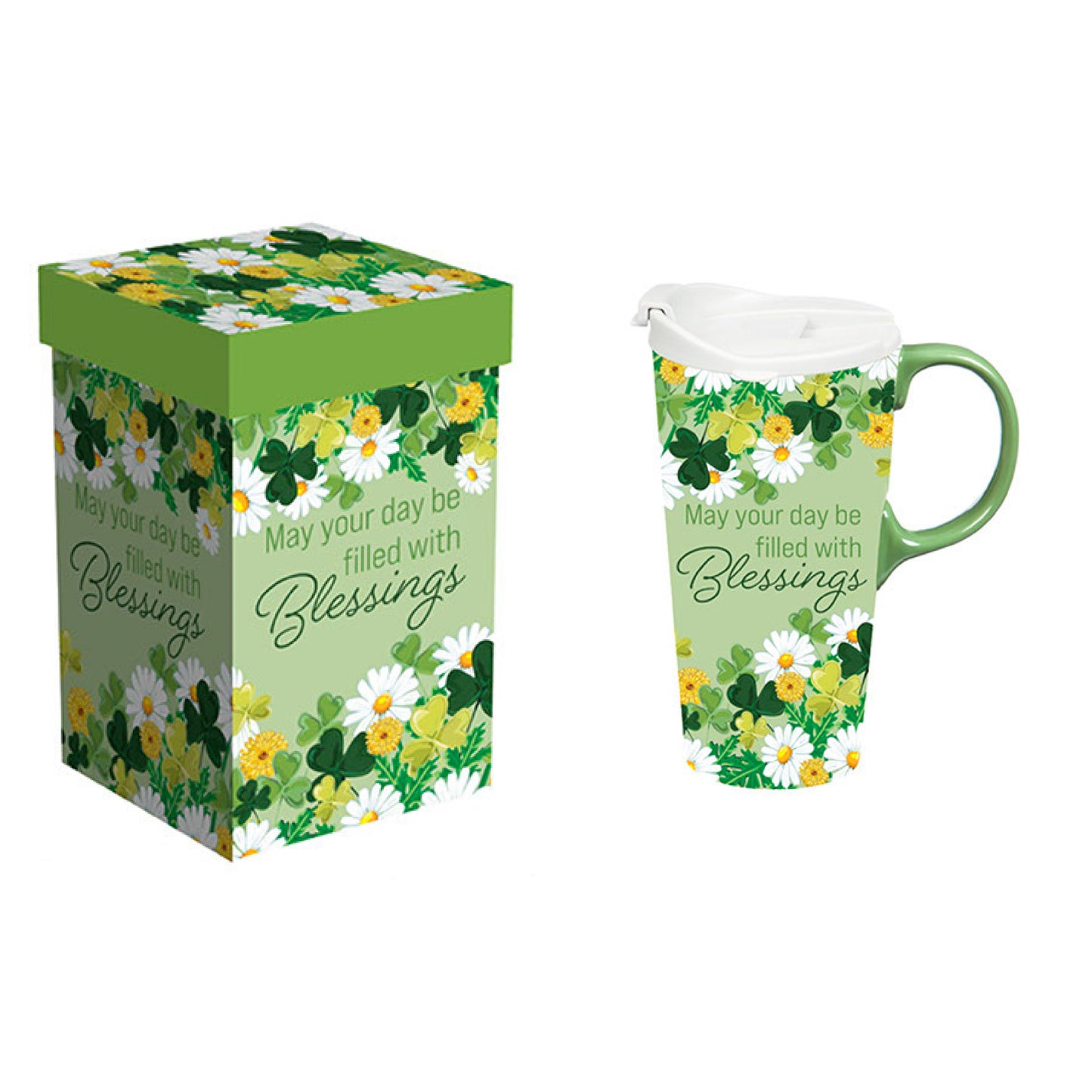 Shamrock Blessings Travel Coffee Mug