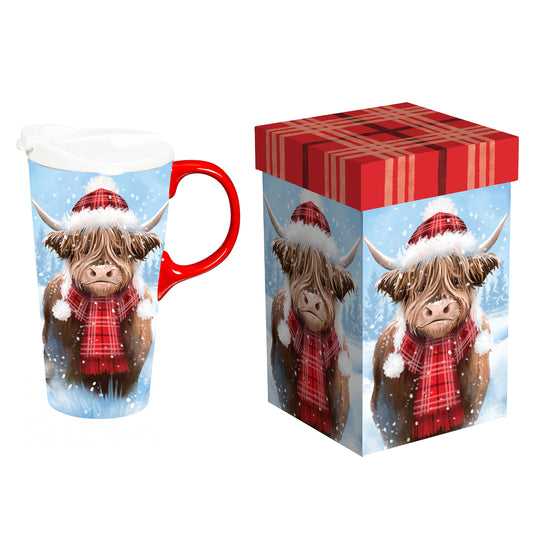 HIGHLAND COWS Winter Travel Coffee Mug