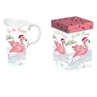 Ice Skating Flamingo Travel Coffee Mug