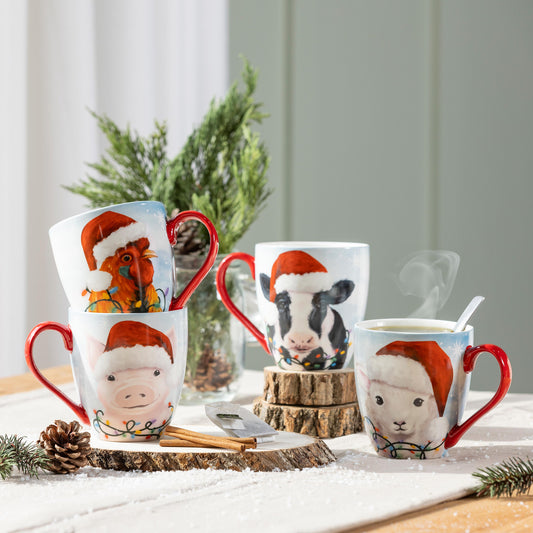 Java Christmas Farm Animal Asst Mug