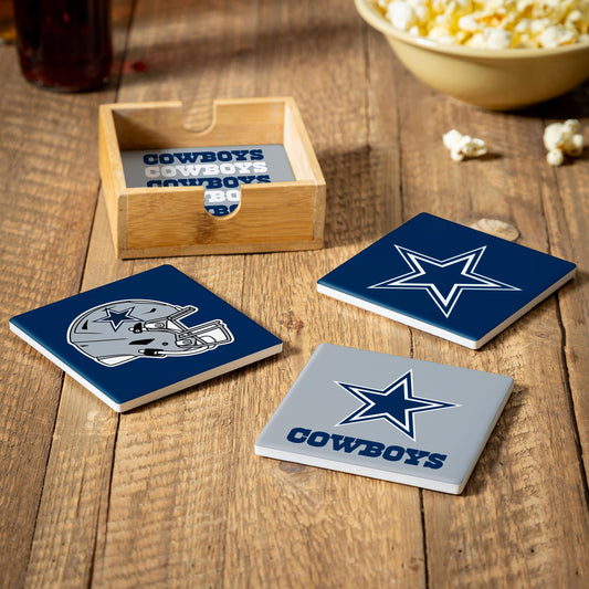 Dallas Cowboys Coaster Set With Caddy