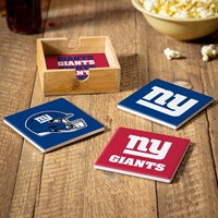 NY Giants Coaster Set With Caddy