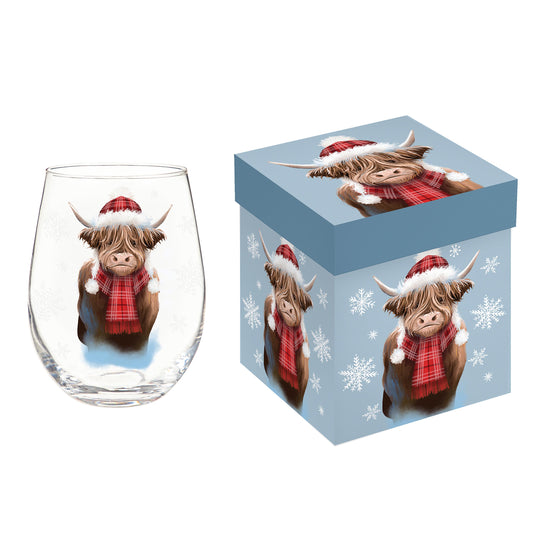 Highland Cow Stemless Glass
