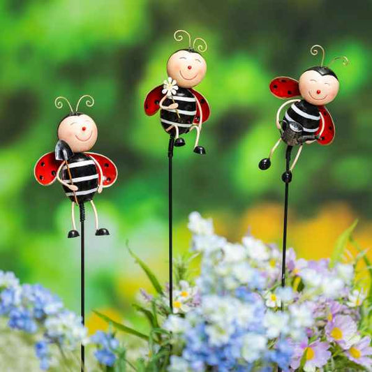 39" Ladybug Friends Garden Stake