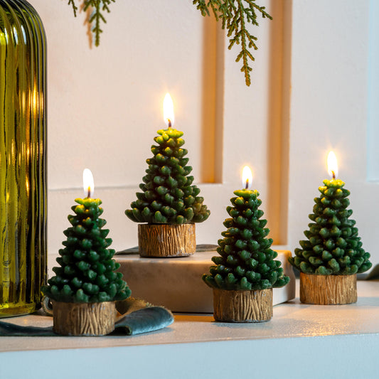 Tree Wax Candles Set of 4