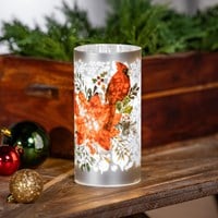 Cardinal Laser Cut Led Glass Table Decor