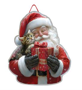 Santa Purrfect Door Decor