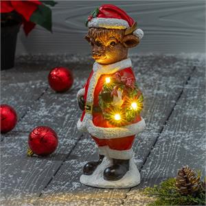 Led Highland Cow Santa