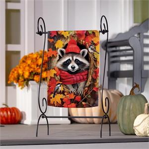 Fall Racoon Garden Flag