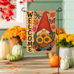 Fall Gnome Garden Flag