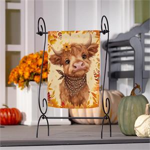Frankie Fall Highland Cow Garden Flag
