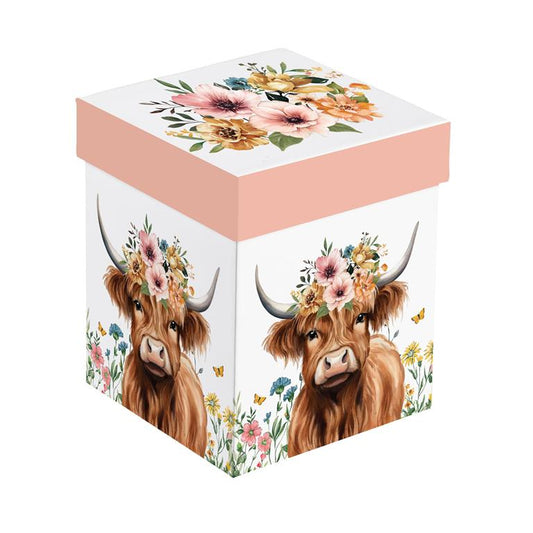 HIGHLAND COW STEMLESS GLASS W/BOX