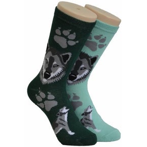 Mint Green Wolf Socks