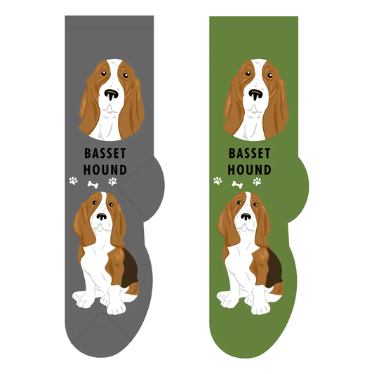 Green Basset Hound Socks