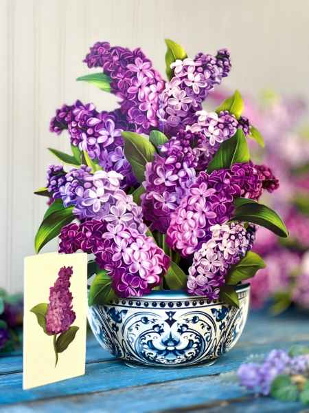 Garden Lilcas Bouquet Pop Up Card