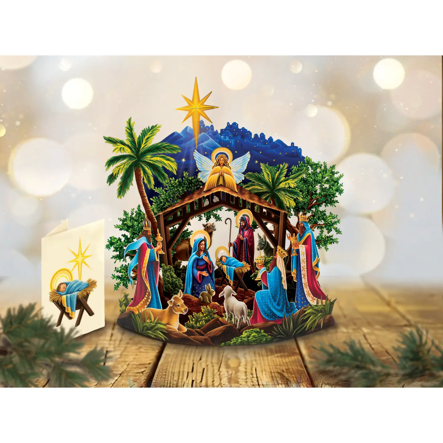 Starlit Nativity Pop Up Card
