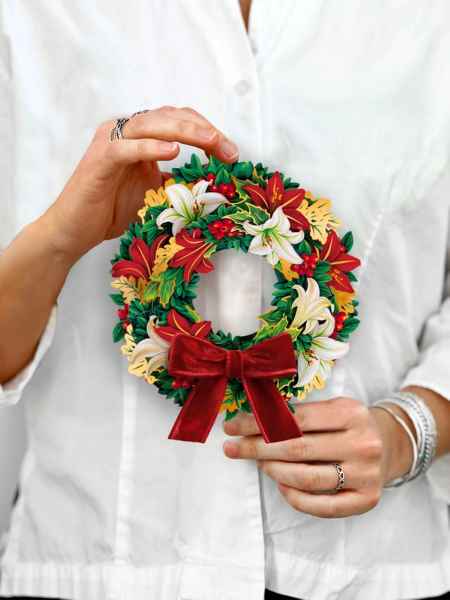 Winter Joy Wreath Pop Up Card