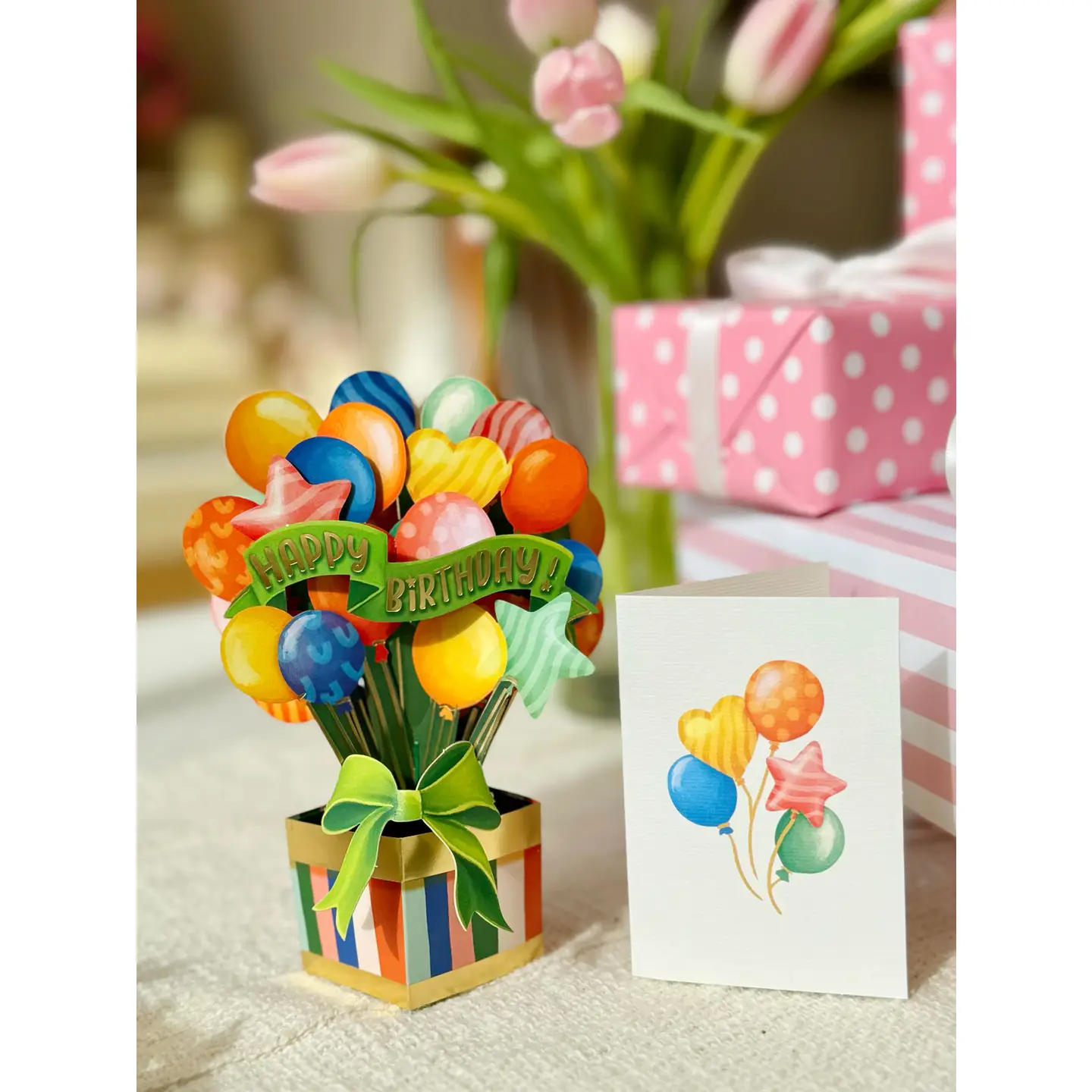 Mini Birthday Baloons Pop Up Card