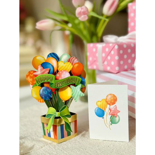 Mini Birthday Baloons Pop Up Card
