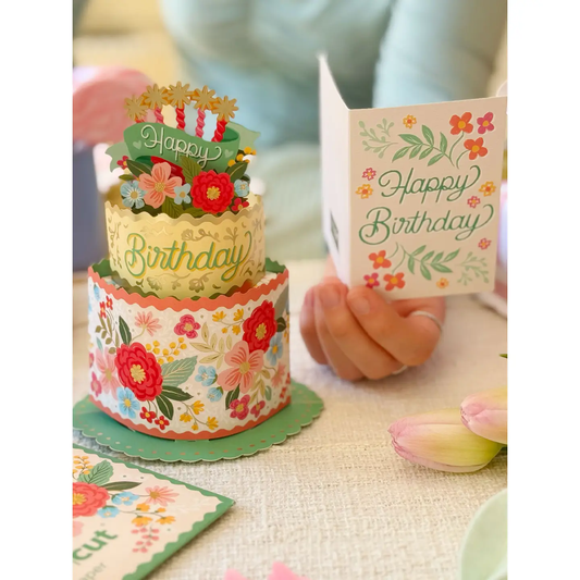 MINI BLOOMING BIRTHDAY CAKE POP UP CARD