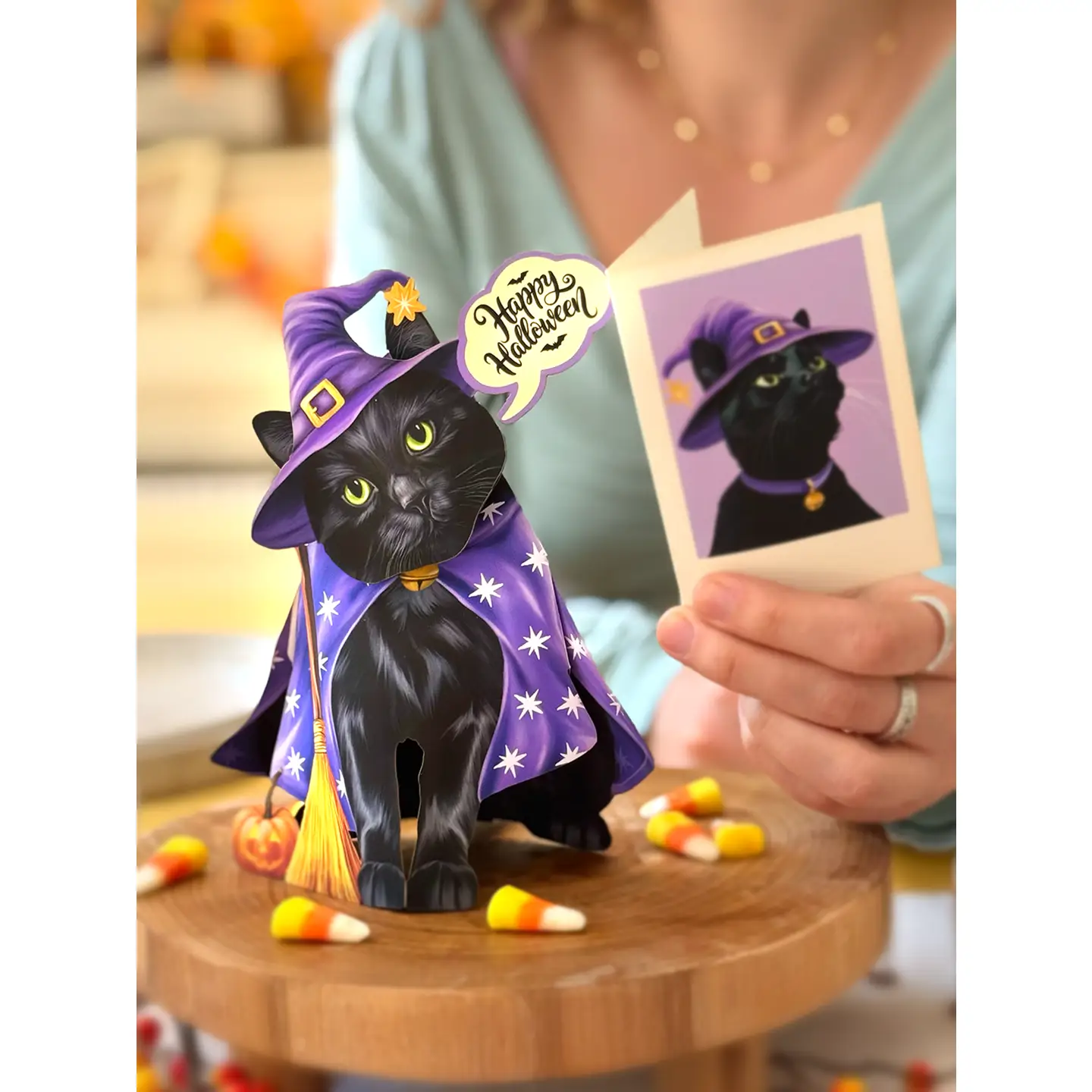 Mini Halloween Cat Pop Up Card