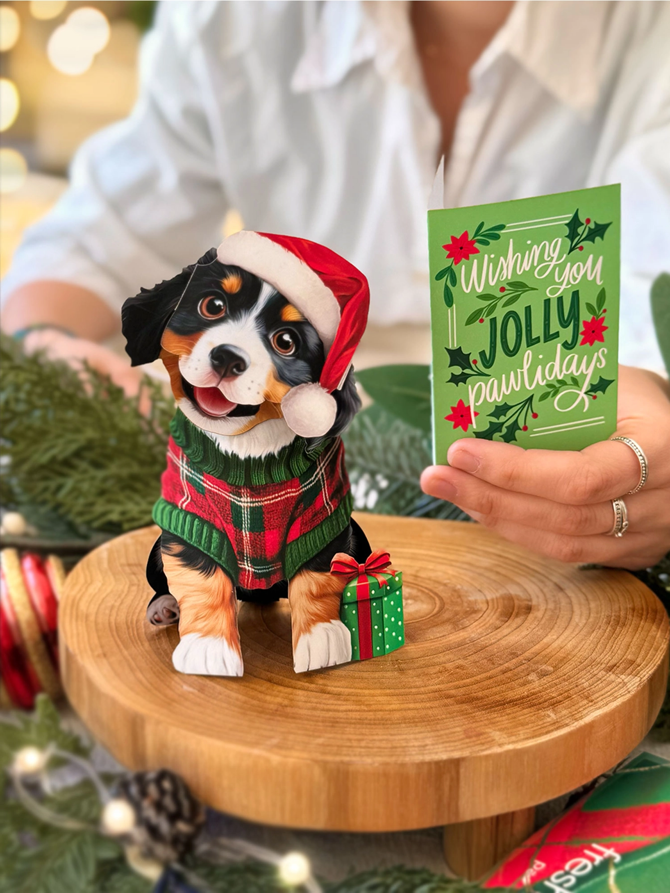 Mini Christmas Pupy Pop Up Card
