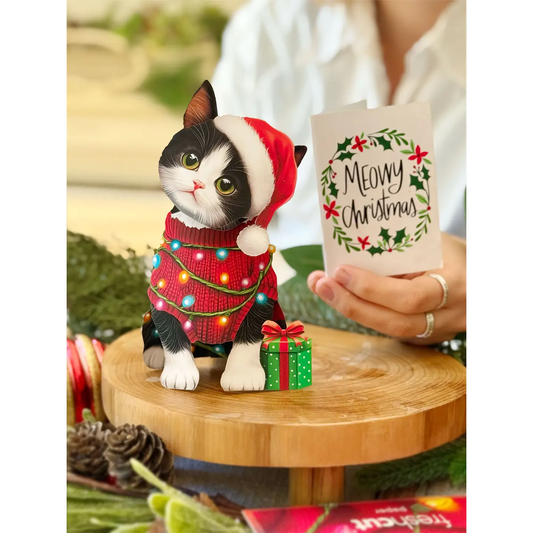 Mini christmas Kitten Pop Up Card