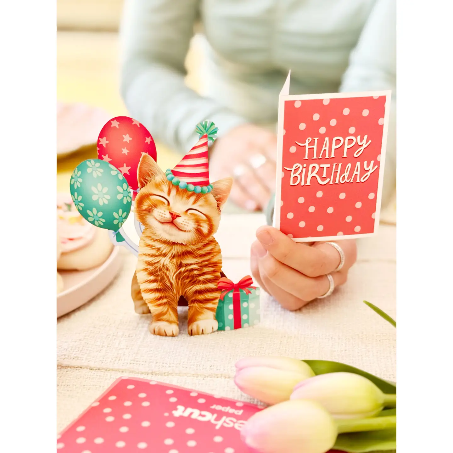 Mini Birthday Kitten Pop Up Card