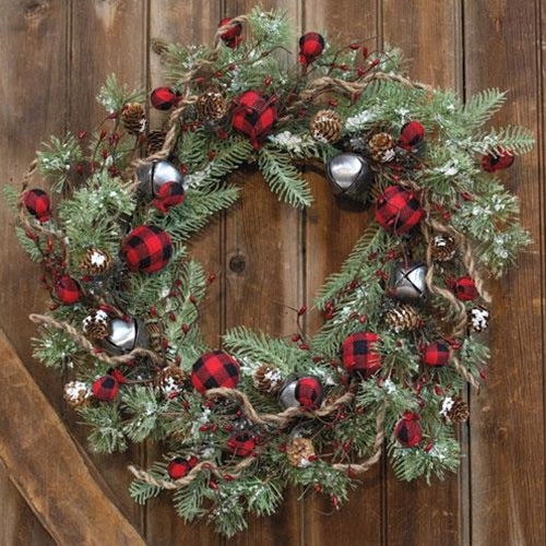 24" Buffalo Check Wreath